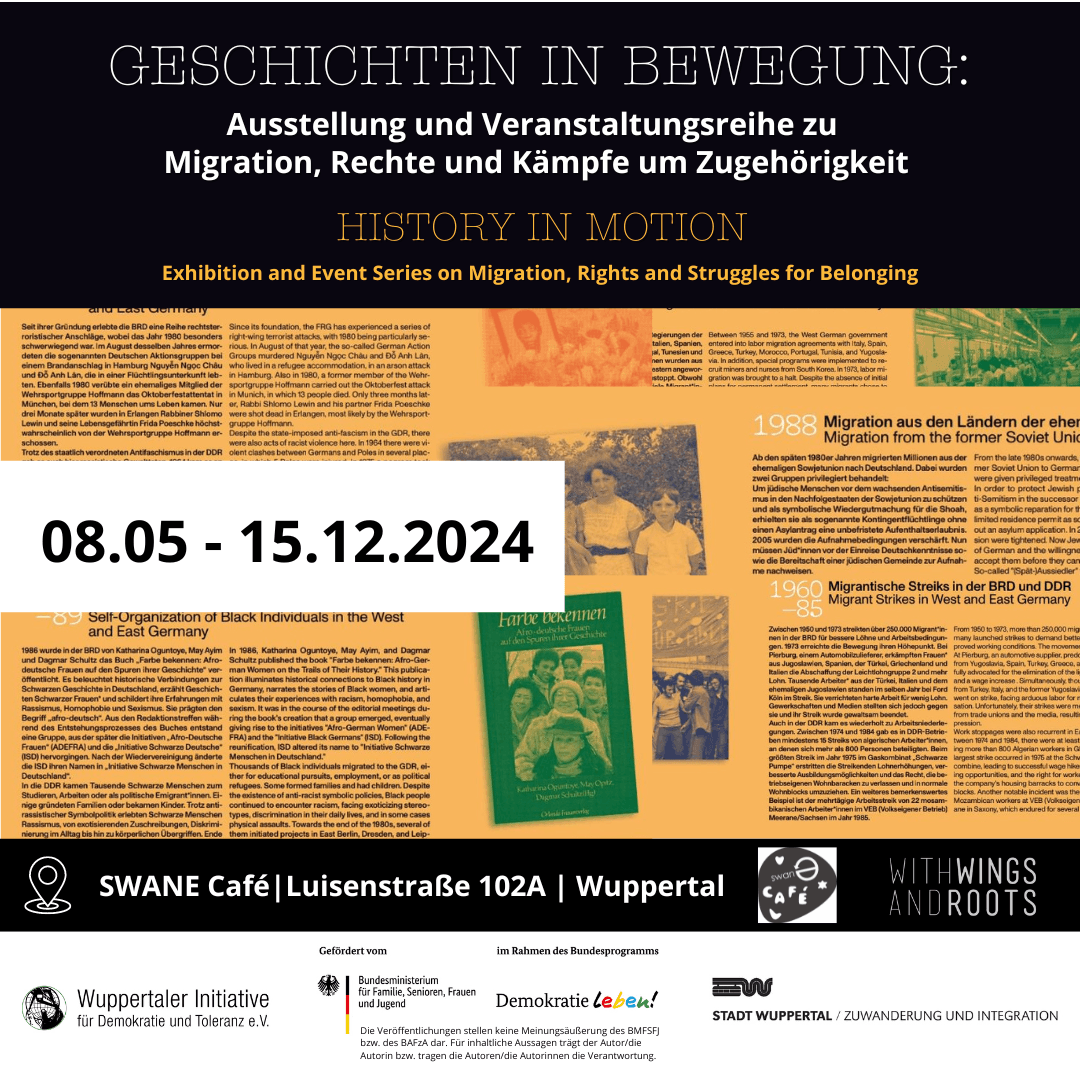 Geschichten in Bewegung: Installation und Veranstaltungsreihe zu Migration, Rechte und Kämpfe um Zugehörigkeit